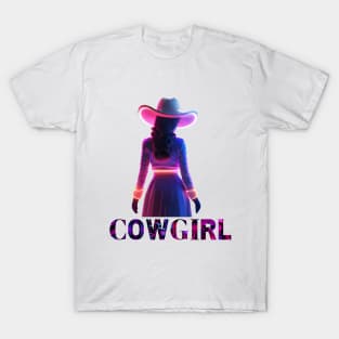 Neon Cowgirl Mystery: Bold Design for the Brave T-Shirt